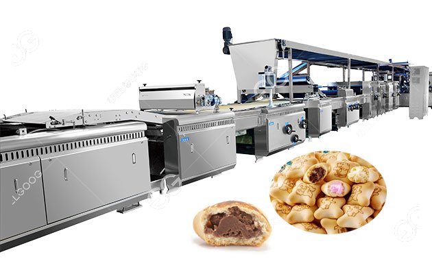 Chocolate Filled Bear Biscuit Production Line 500kg/h